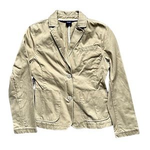 GAP Khaki Comfortable Button Closure Collared Career Casual Blazer Jacket EUC XS